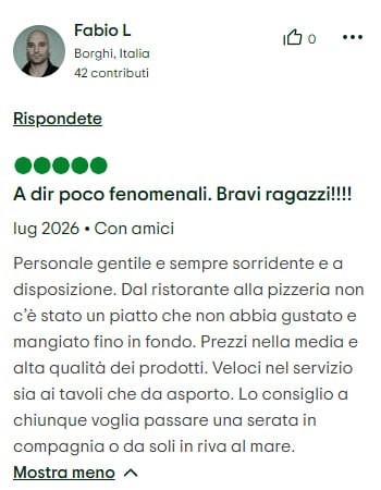 Recensione TripAdvisor di Fabio L., 5 stelle
