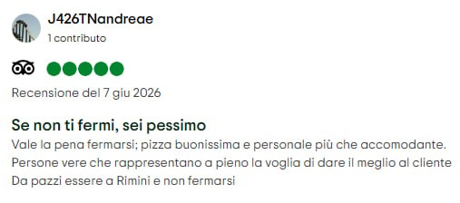 Recensione TripAdvisor, 5 stelle