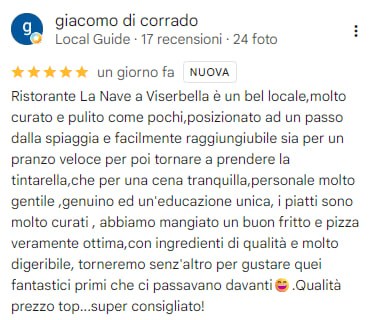 Recensione Google di Giacomo di Corrado, 5 stelle