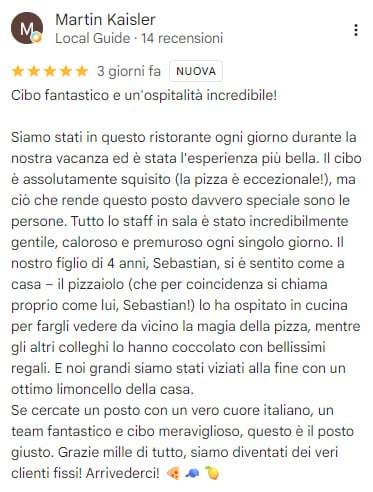 Recensione Google di Martin Kaisler, 5 stelle